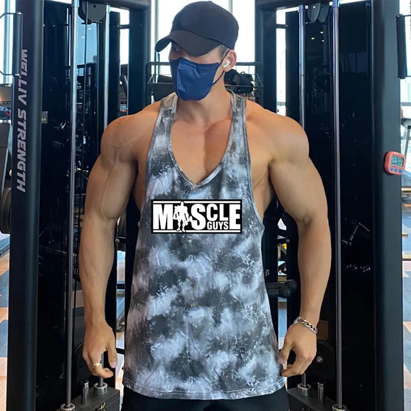 Mens tanktops zomer mouwloos shirt camouflage vest gym fitness kleding mannelijke bodybuilding tanktops slanke fit workout kleding 240328