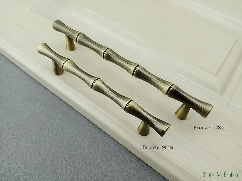 Bamboo Style Handle For Furniture Hardware Chrome Bronze Handle Kitchen Cabinets Door Drawer Knob Wardrobe Cupboard Handle Pulls