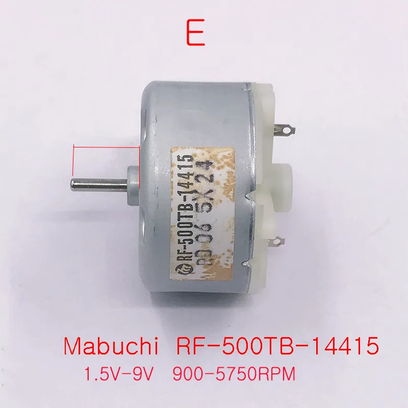 Standard RC500 Motor/ Mabuchi RF-500TB Motor DC 6V 9V 12V 5300RPM/10000RPM Micro 32mm Round Spindle Motor High Speed