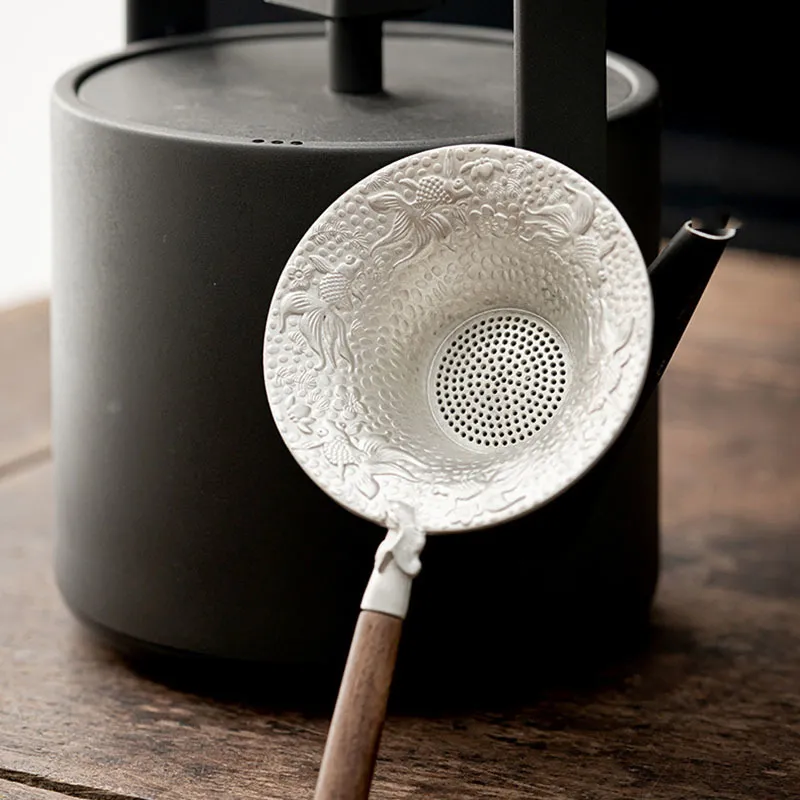 Индивидуальный оловянный чай с дренажкой с ручкой чай для чая изготовление чая ручной работы на чайная церемония чайный экран кунг фу