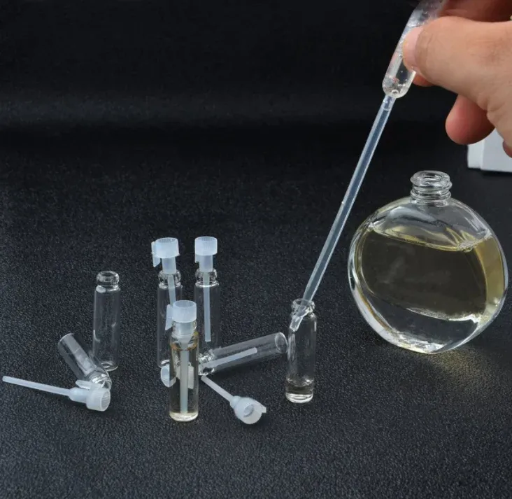 1/2/3/5 ml mini amostra de vidro frascos de perfume Bottle Laboratory Fragrância líquida Tubo de teste com ferramentas de reabastecimento por conta -gotas/perfume