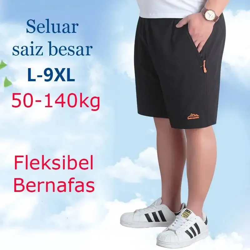 L9XL Summer Men Plus Size Shorts Korte broek Beach Sport Running Clothing 240402