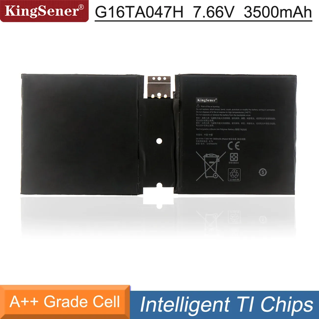 Batterijen Kingsener G16TA047H DYNU01 LAPTOPBATTERING VOOR Microsoft Surface GO 2 1901 1926 Serie G16TA047H 7.66V 3500MAH