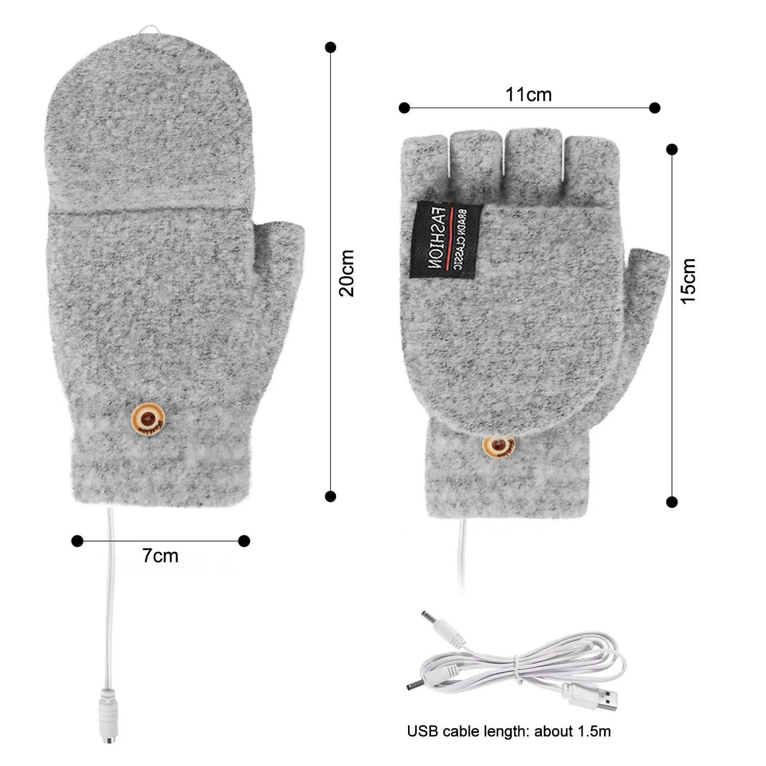 1pair 6 цветов Зимний офис USB Огреться теплые перчатки с подогревом велосипедные перчатки Half Pinger с крышкой 5 В. питания 40-50 °