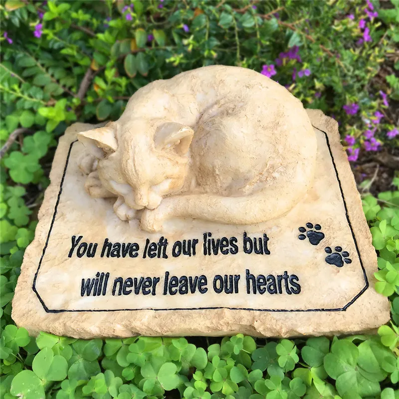 Pedras memoriais de gatos personalizados Pet Memorial Stones Garden Stones Grave Marcadores gravados com nome e data JSYS