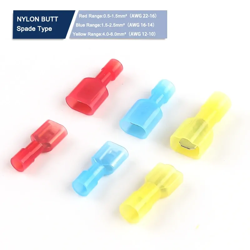 50pcs mdfn / fdfn nylon mâle femelle isolée terminal câble électrique connecteur connecteur