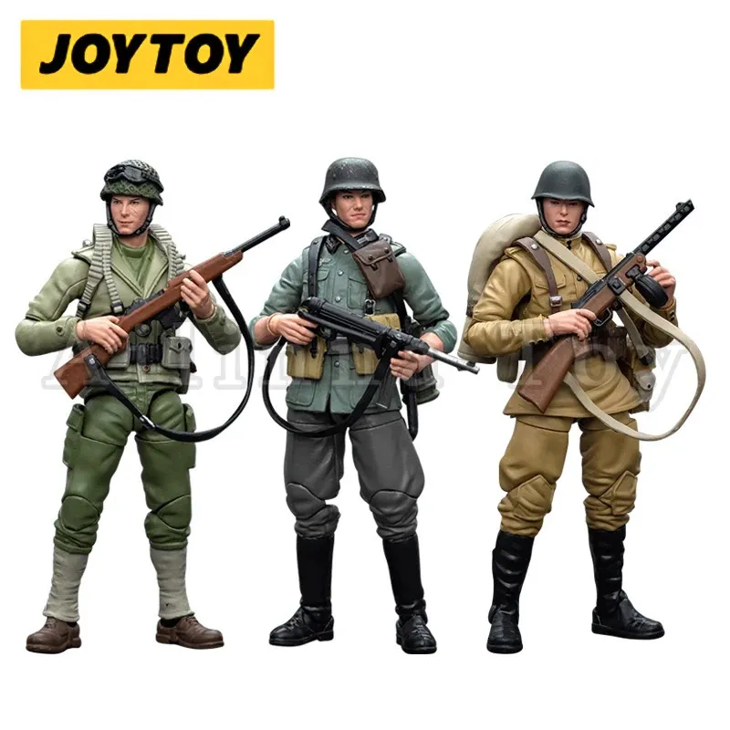 JOYTOY 1/18 Action Figure Hardcore WWII Wehrmacht Soviet Infantry United States Army Anime Military 240326