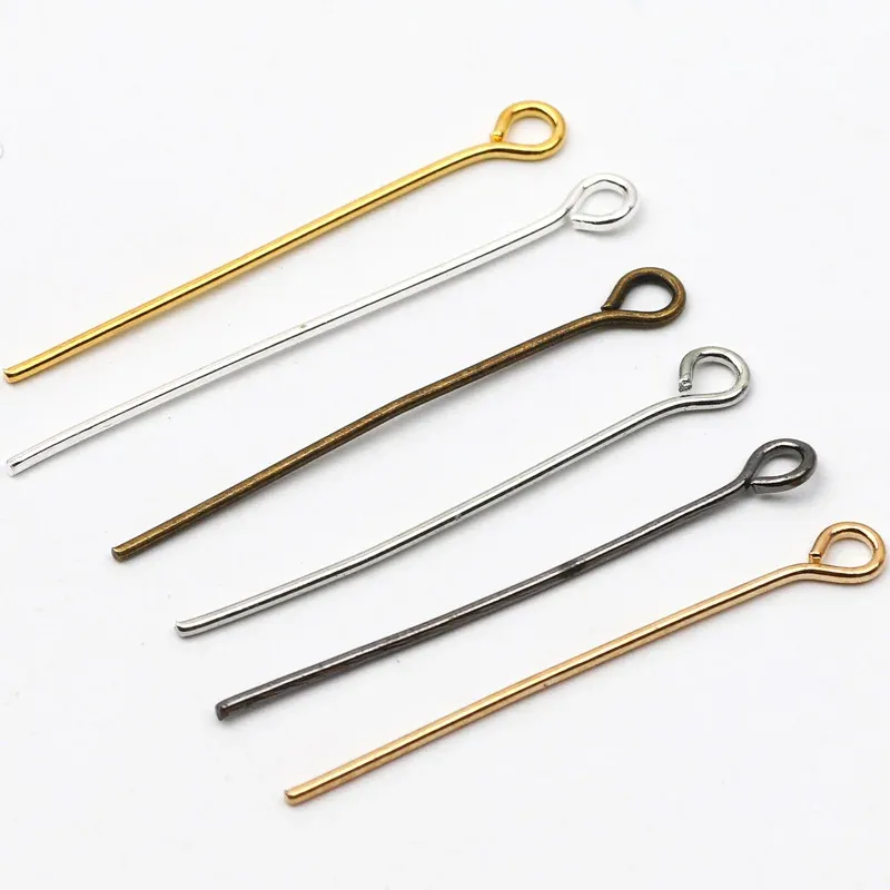 200st/Lot Head Eye Pins 16 20 25 30 35 40 45 50 mm ögonstift Fynd för DIY -smycken som tillverkar smycken Tillbehörsförsörjning