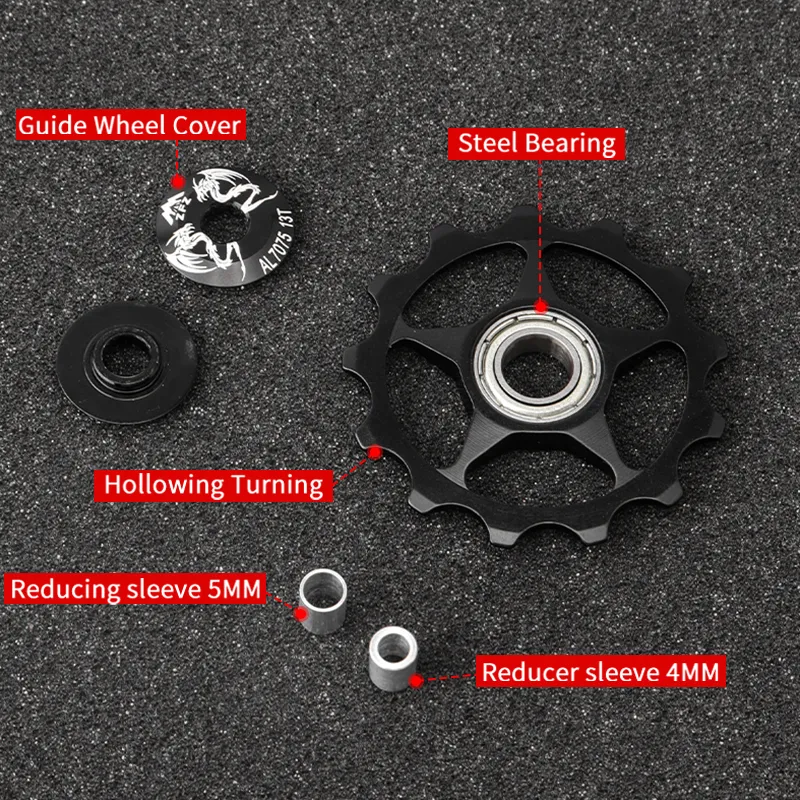 Muqzi MTB Road Bike Poulley 11T 13T Jockey Wheel 7/8/9/10/11 Speed arrière Derilleur Guide Guide Poulle