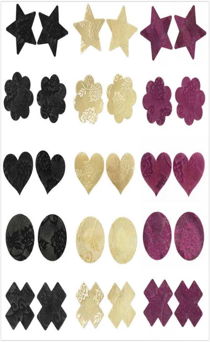 10pairslot Lace women039s Nipple Covers Disposable Breast Petals Flower Sexy Tape Stick on Bra Pad Pastie Nipple Covers for Wo3092365