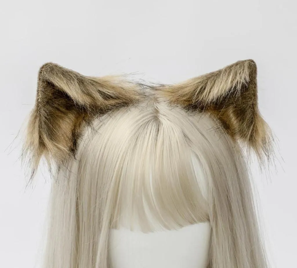 ヘアアクセサリーロリータかわいい毛皮の動物獣猫耳ヘアピンヘッドウェアイヤークリップコスプレソフトガールぬいぐるみ分離可能なアクセサリーPR8652418