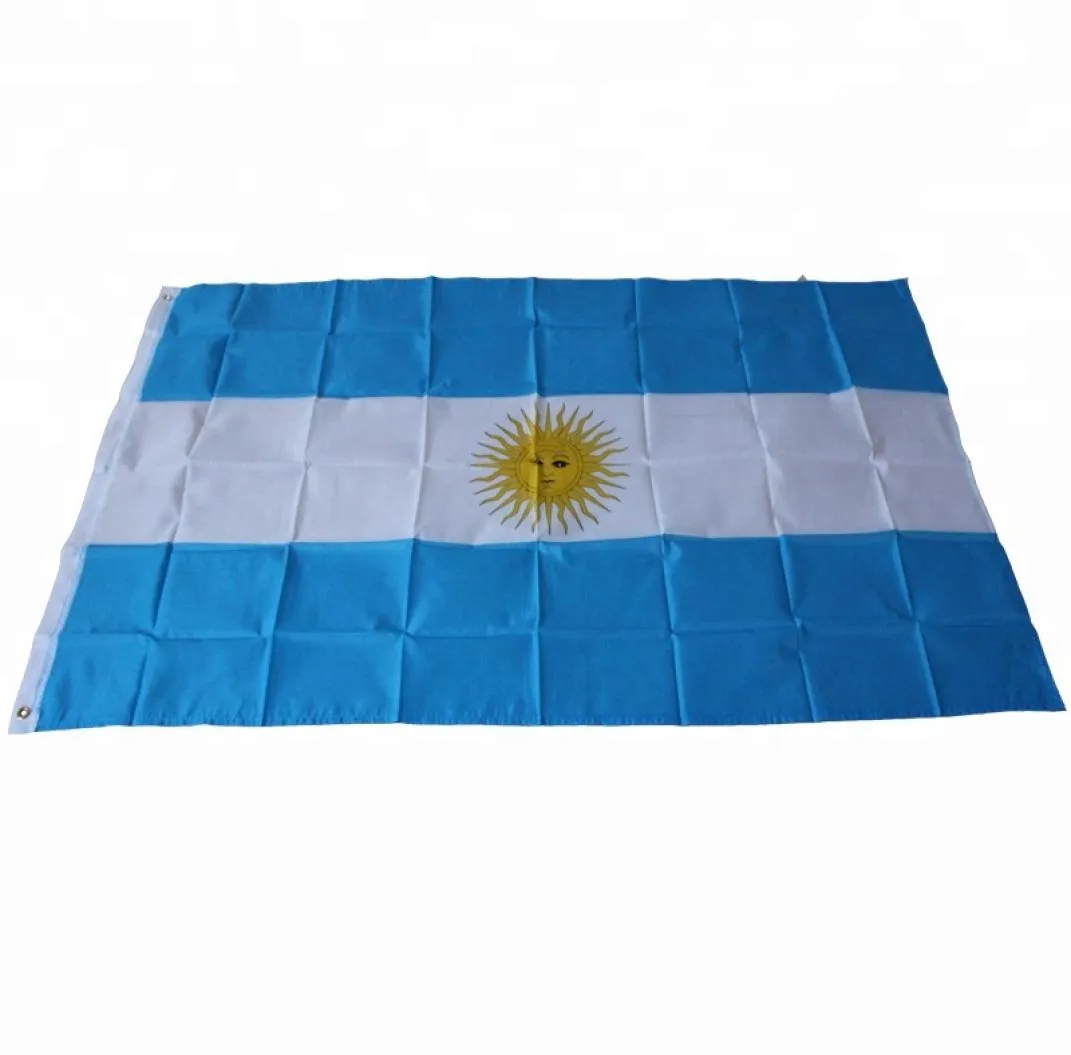 3x5ft Argentina Flag 100 Polyester Fabric High Quality 150x90cm Banners Annonsering för utomhus inomhusfestival 9003238