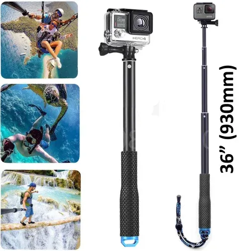 Monopodes pour accessoires GoPro de 36 pouces Sticks Selfie Stick Mandheld Pole Stick pour GoPro Hero 7 6 5 4 3+ SJCAM SJ6 SJ7 SJ8