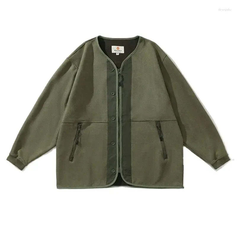 Vestes de chasse en daim en velours hommes Men Cityboy streetwear extérieur mode lâche cargo décontracté mâle japon corée coréen vintage