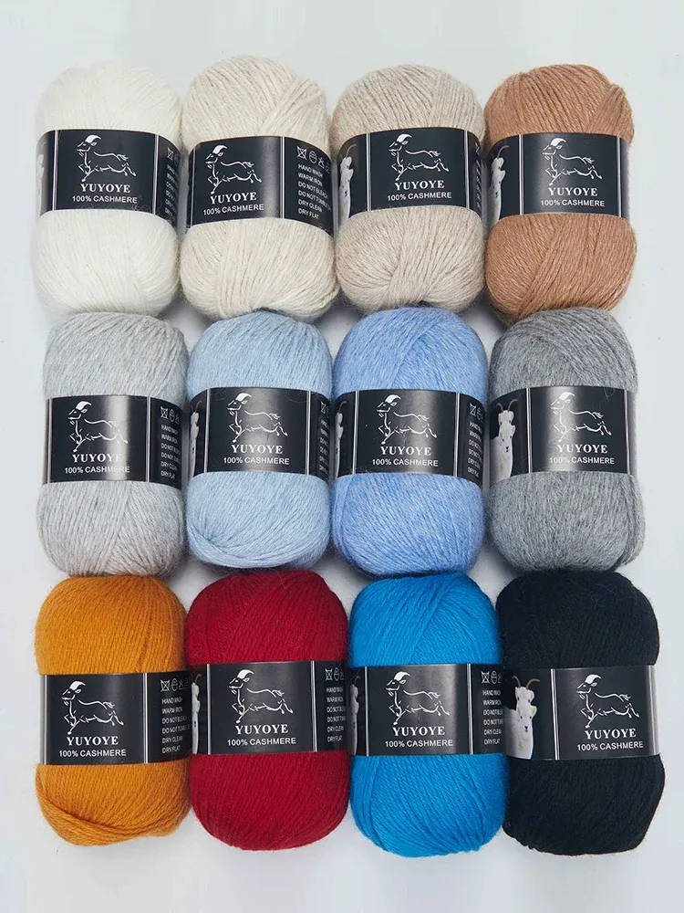 Yuyoye 100% Cashmere Yarn para tricô de luxo de 4 camadas de luxo