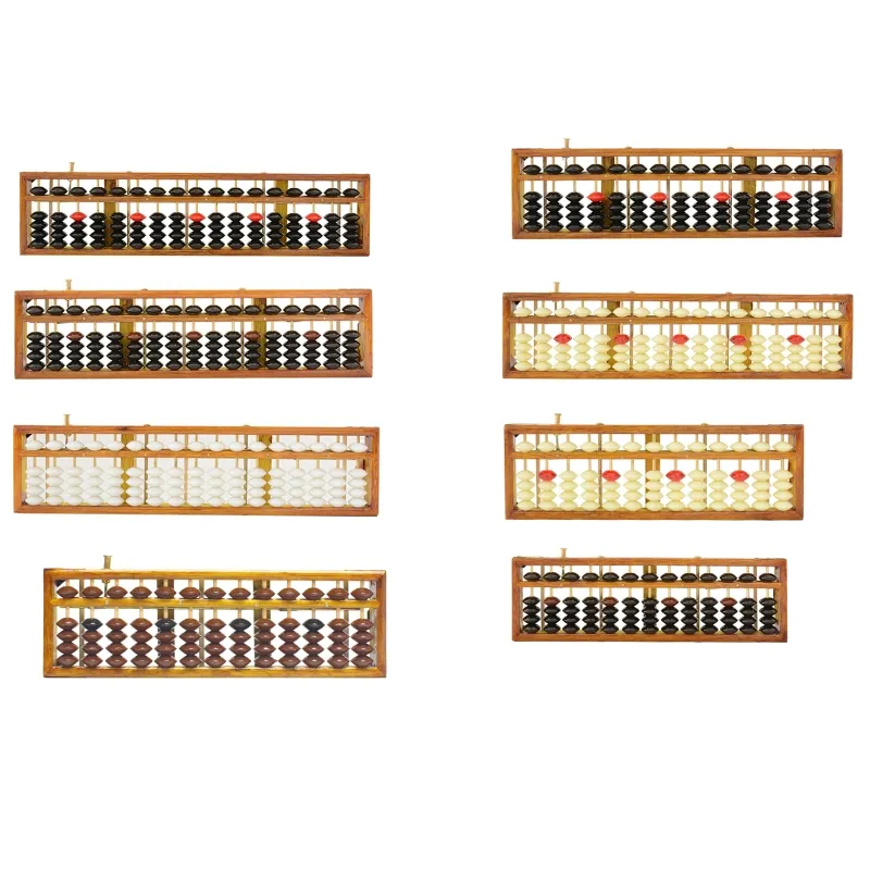 Calcolatrice abacus cinese abacus in legno portatile 13 colonna 15 colonna 17 colonna Toddler Conteggio dei giocattoli studenti bambini