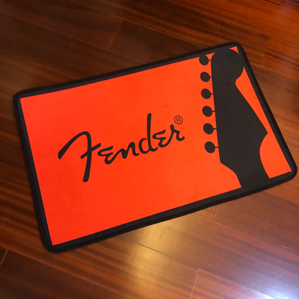 Fender Gitarre gedruckte Musik Flanellbereich Teppich gedruckt Zimmer Badezimmer Matte Floße Teppich für Wohnzimmer Schlafzimmer Home Dekoration