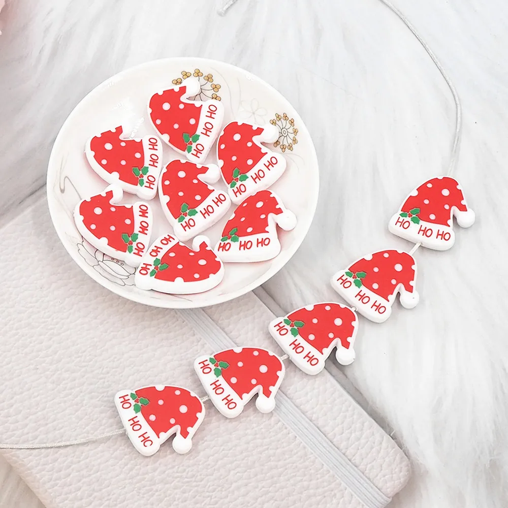 Baby Teething Christmas Silicone Beads Necklace: BPA Free