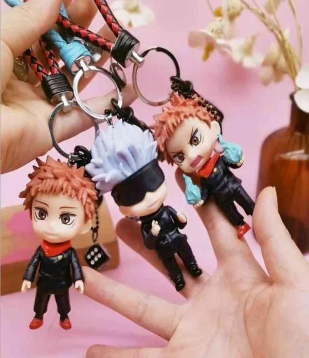 Keychains Jujutsu Kaisen Figure Keechain per le chiavi dell'auto 2021 uomini Anime Signaggio Gojo Satoru Accessori per keyring Women039s Bag LA7291347