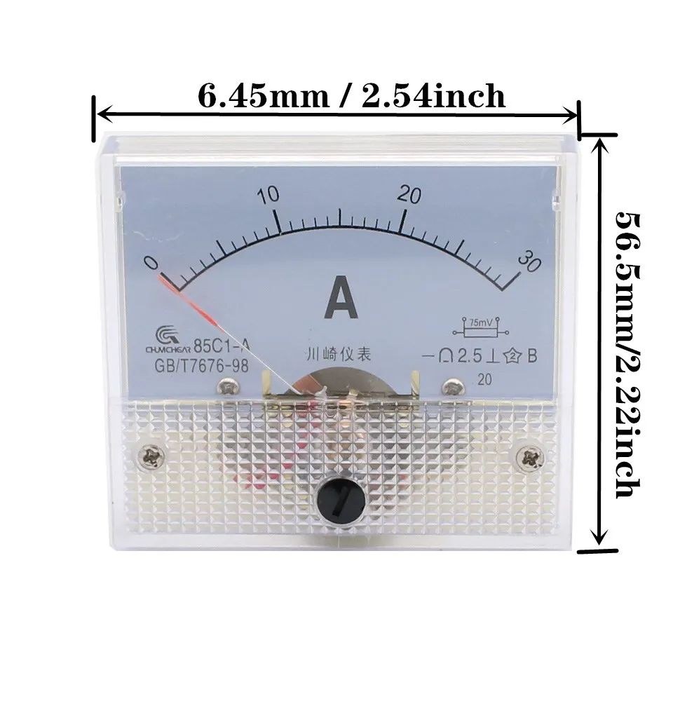 85 type DC Pointer type current meter Plate table 85C1series 1A 2A 3A 5A 10A 15A 30A 50A 75A 100A 150A 200A 300A 400A 500A