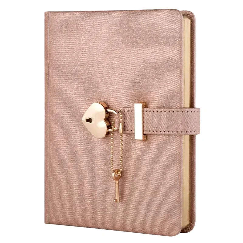 Caders de notebooks em forma de coração Diário de trava de trava com os principais organizadores pessoais notebook secreto para meninas e mulheres