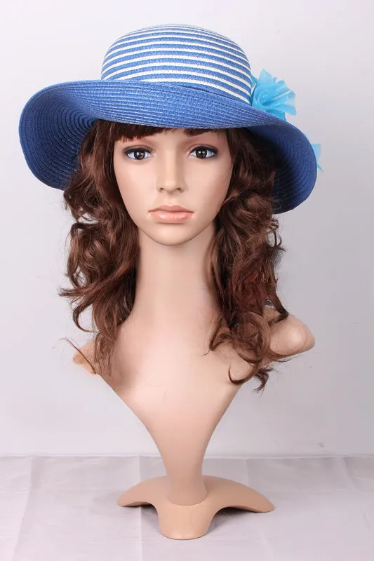 Long Neck Female Mannequin Dummy Head with Wig Hair for Hat Sunglass Jewelry Display