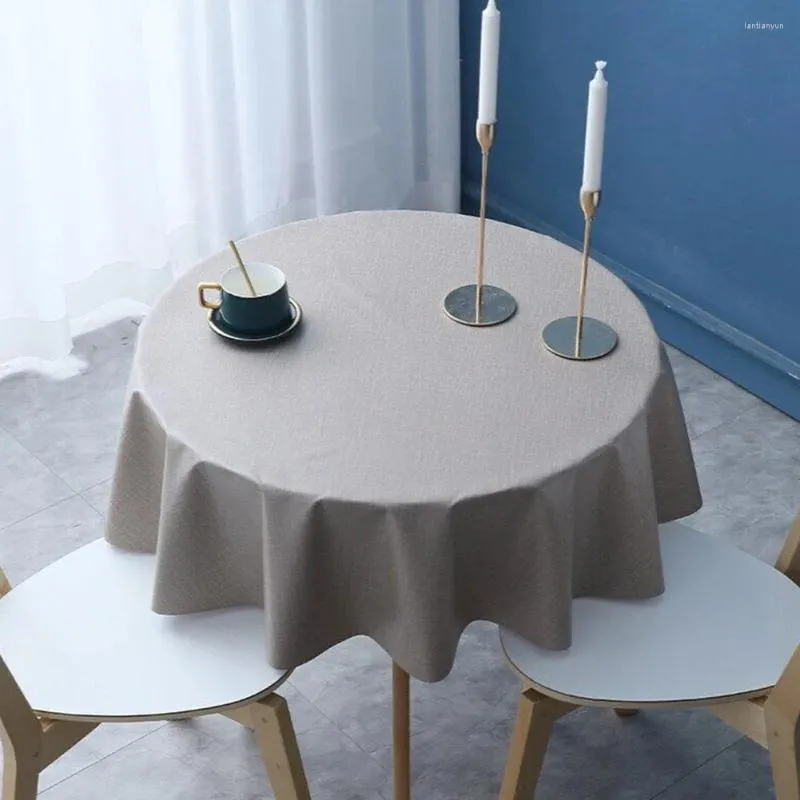 Table de table en PVC à l'huile à l'huile imperméable complexe rond étanche pour manger la couleur unie de taille de taille 120 cm de diamètre