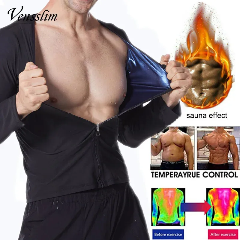 Venslim Sauna Sweat Sweat Travail compression Shapewear Gym Corps Shaper Smackping Zipper à manches longues Vestes Trainer 240327