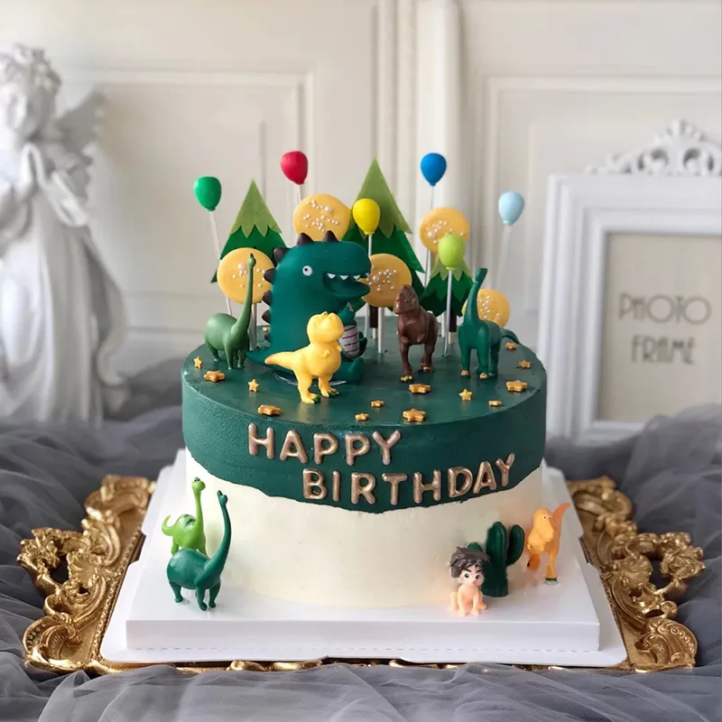 Dinosaur -thema Parti Cake Topper Dinosaur Jungle Safari Birthday Party Decor Boy Dinosaur Cake Decor Jurassic World Party Decor