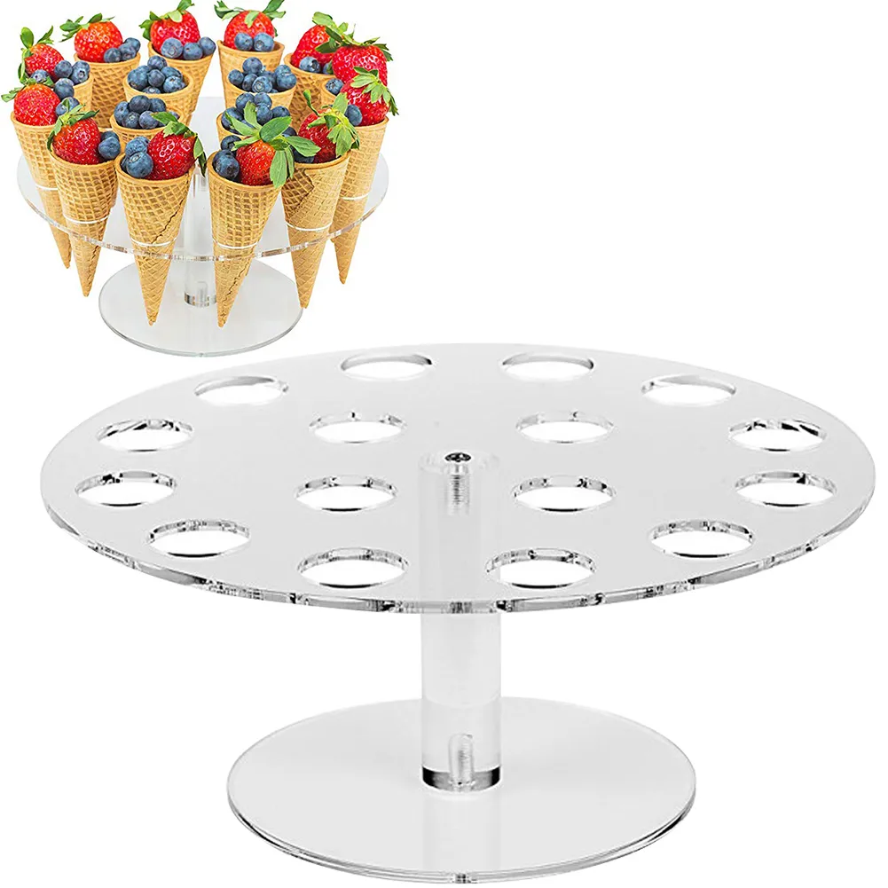 6/16-dołkowy okrągły akrylowe lody stożkowe deser deserowy stojak na imprezę na przyjęcie weselne