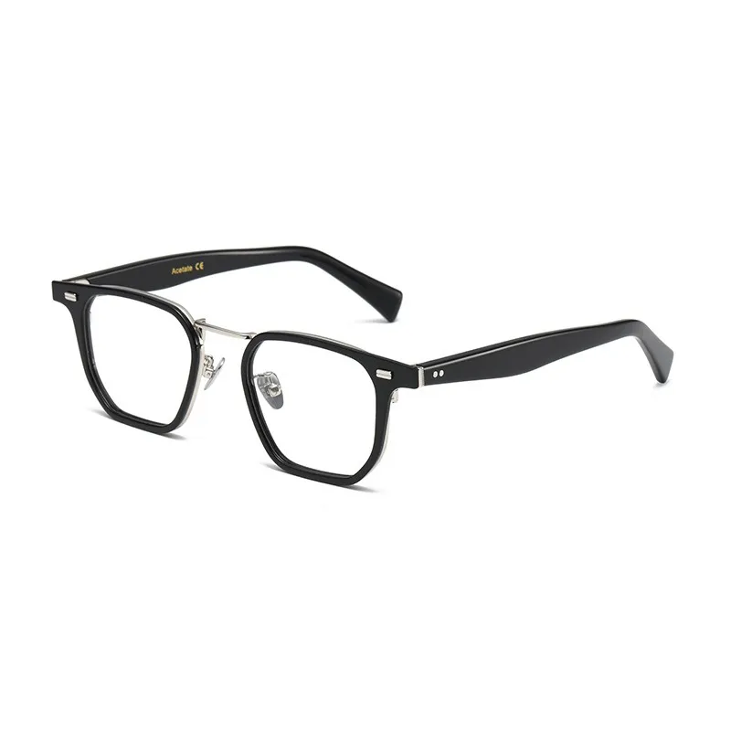 Occhiali ottici per uomini donne designer retrò m896 occhiali tela acetato telaio dettagliato elasticità quadrata in stile anti-blu piastra lente leggera con scatola