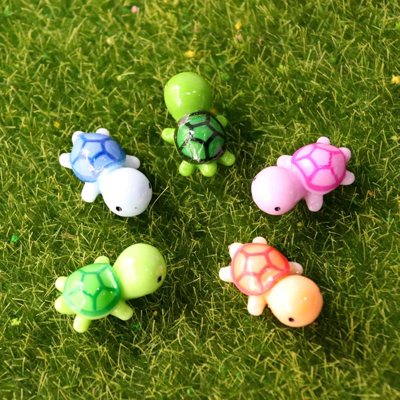 5PCS/LOT Mini Little Turtle Cake Topper Miniaturowe figurki na urodziny urodziny