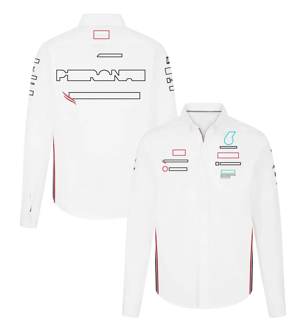 2024 F1チームメンズカジュアルシャツフォーミュラ1レーシングポロカラー長袖シャツファントレンドファッションビジネスシャツジャージー