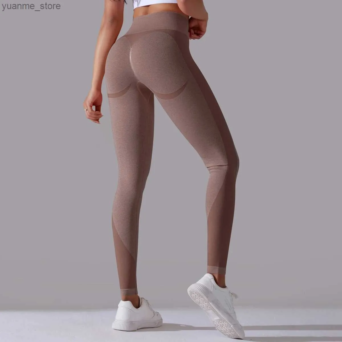 Abiti da yoga Donne Legings Yoga Fianni di sollevamento dei leggings Pantaloni sportivi senza soluzione di continuità Fitness Fitness Fitness Fitness Fitness Cubble Allenamento per lena di allenamento in esecuzione Y240Y240418X9CO