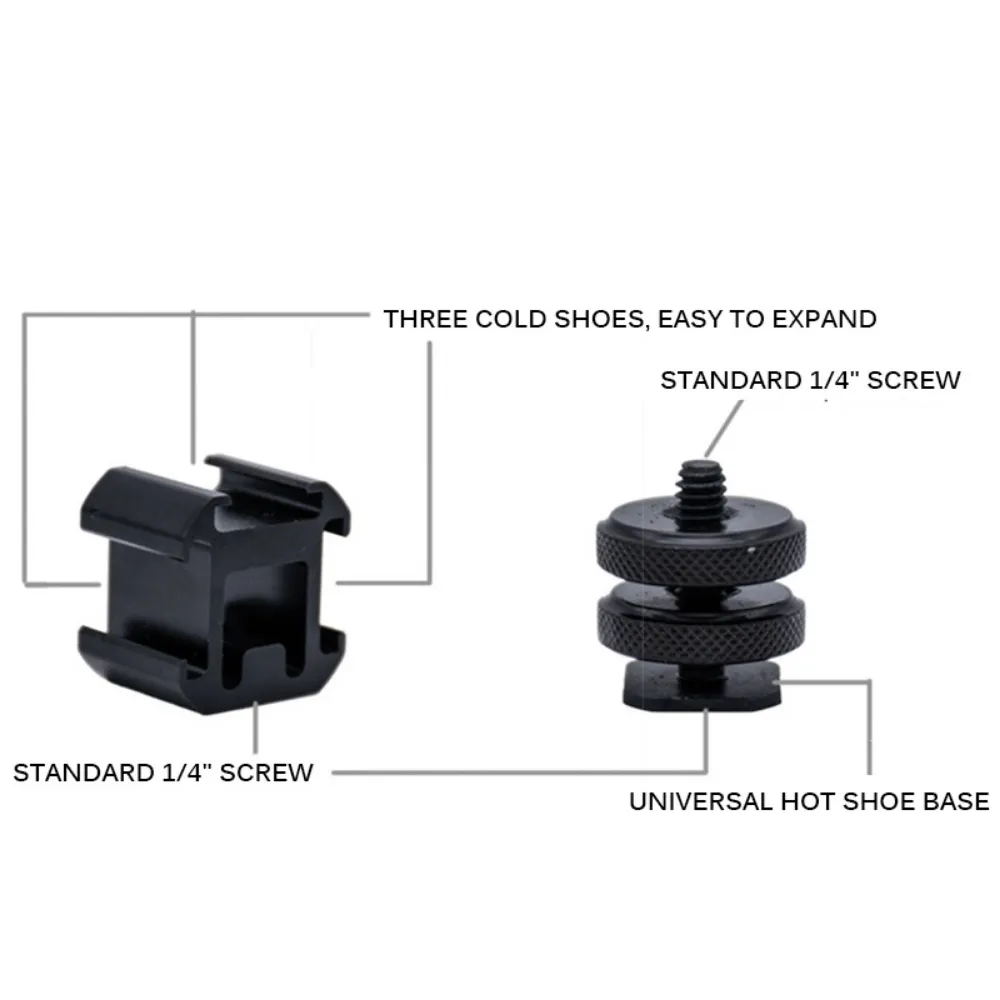 Mini Led Cold Shoe Camera Flash Brackets Cold Shoe Adapter Triple Cold... From Ddmydec ...