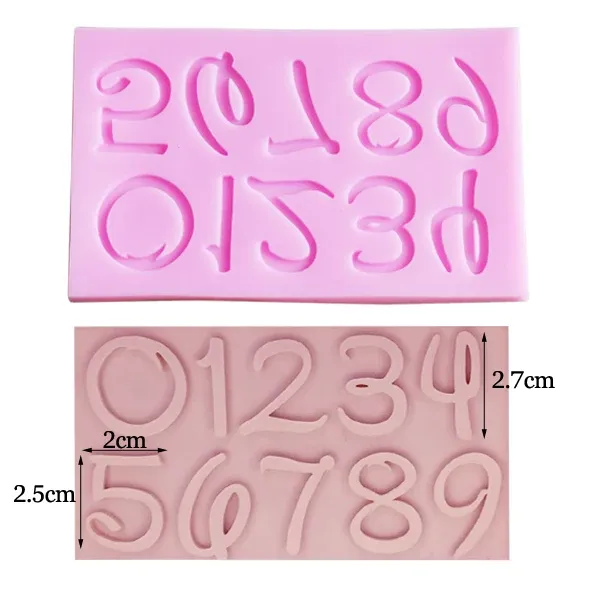 Lettera/numero stampo in silicone dary caramella fai -da -te utensili decorativi fondente cioccolato gumpaste gumpaste stampo epossidico resina rosina c387