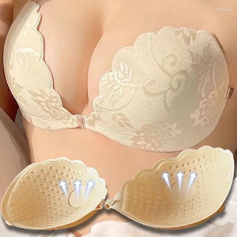 Bras Invisible BRA Fashion Lace Push Up Adhesive Backs Backless Solid Slicone Silicone Couvercle Sillon