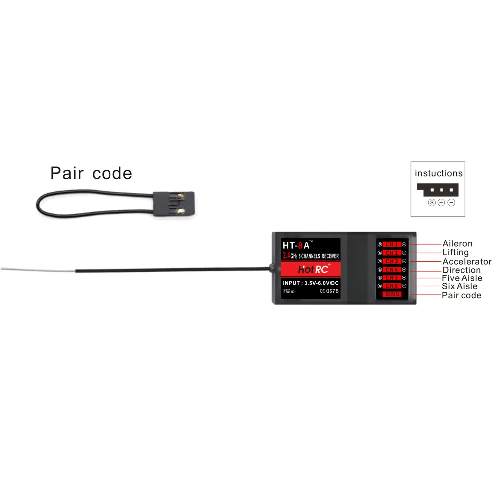 Ht Rc Hotrc HT-8A 2.4G 8CH RC Transmitter and Receiver Metal Set for FPV ...