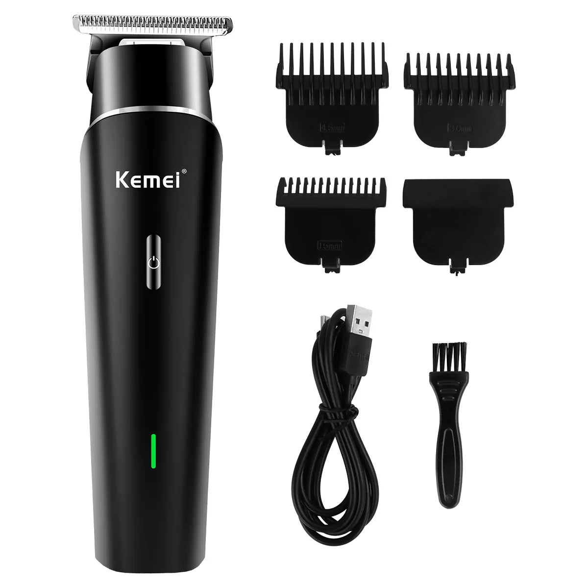 Trimmers Kemei Professional Hair Trimmer с ЖК -дисплеем 0 мм зашифрованного Tblade беспроводной перезаряжаемый эджерс Clippers Men Cutting Kit