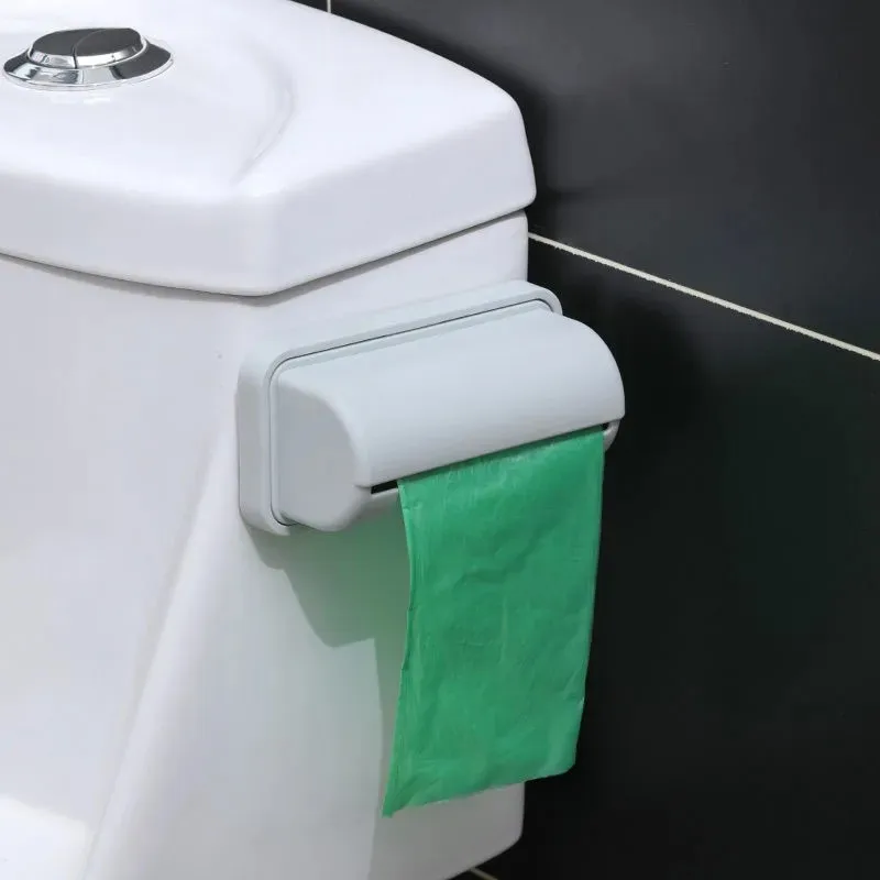 Solid Color Trash Bags Garbage Storage Box Dispenser For Kitchen Bathroom Wall Mounted Grocery Holder Kitchen Plastic Container