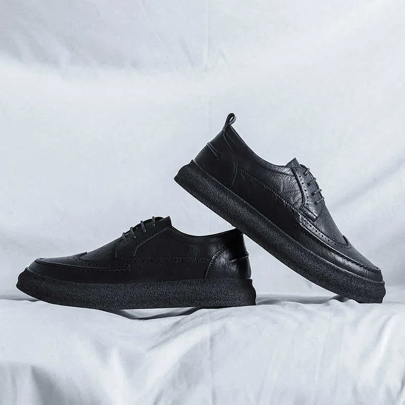 Leather shoes men\'s Korean version carved 8809 series belt mens korean version british leisure formal  main image 2