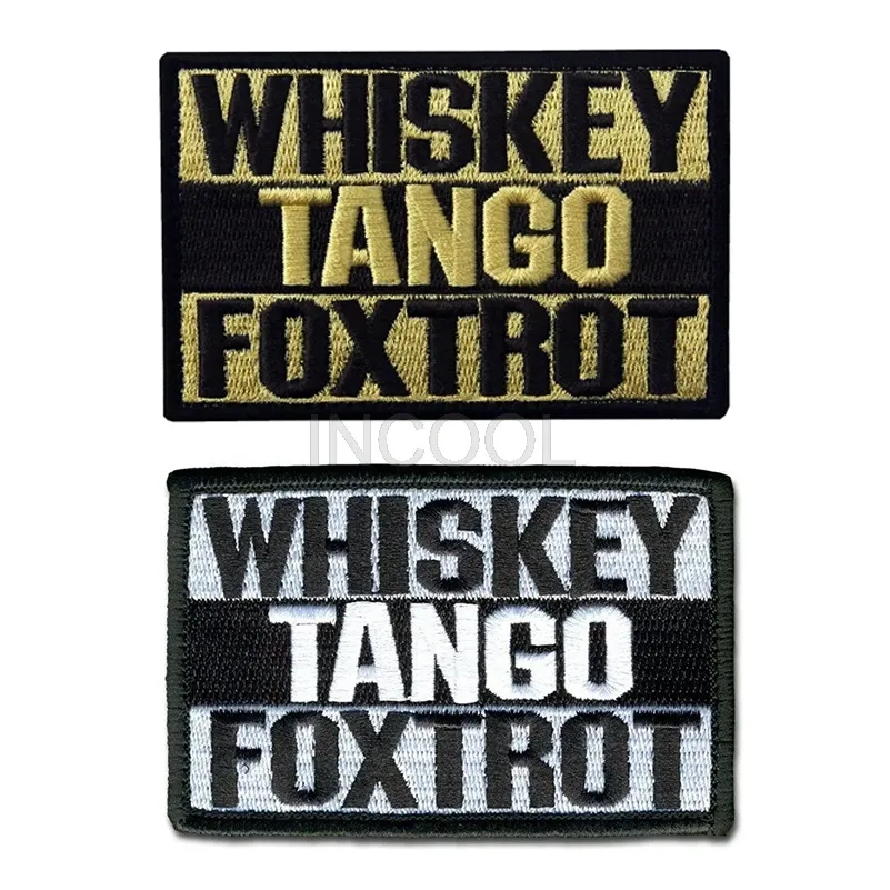 Brodery Patch Funny Tactical Army Patch Tango Foxtrot Emblem Applicques Military Hookloop Fastener Embroidered Badges