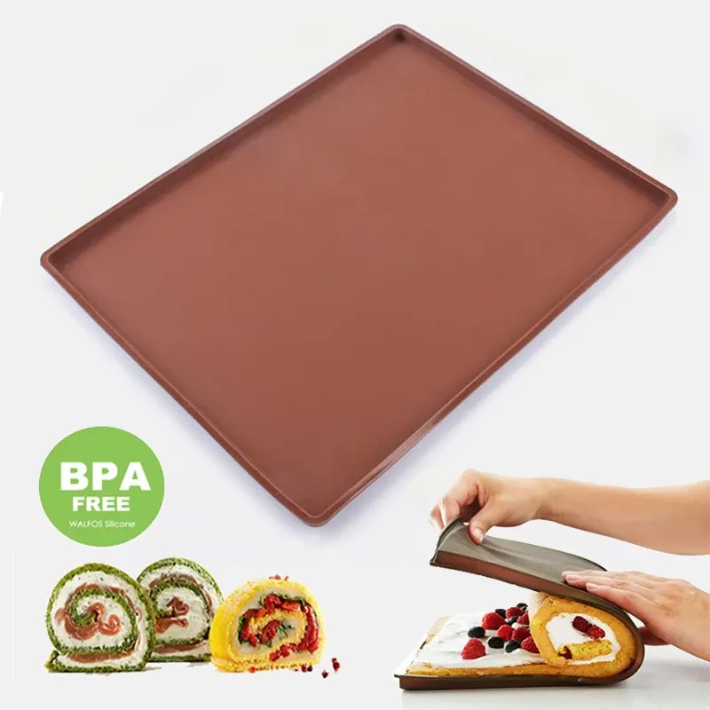 Venlohome Silicone Swiss Roll Baking Baking Baking Baking Pastry tapis tapis gâteau moule Pizza Pan Poucle de plateau de four