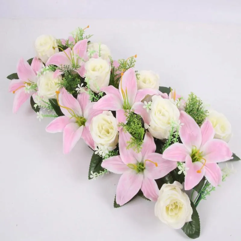 Kwiaty dekoracyjne 18pcs sztuczna moda Delikatna DIY Rose Lily Fake Wedding Garden for Household