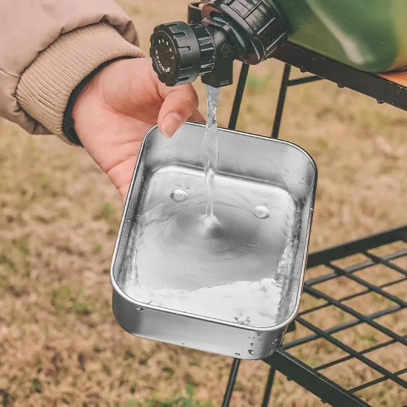 Utomhusförseglad färskt förvaringslåda Rostfritt stålhållare med lockfodral stor kapacitet Lunchlådans bordsartiklar