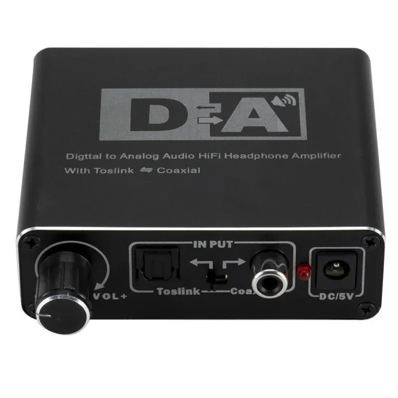 Converter Portable HiFi DAC AMP Digital till analog ljudomvandlare RCA 3,5 mm hörlurarförstärkare Toslink Optisk koaxialutgång DAC 24bit