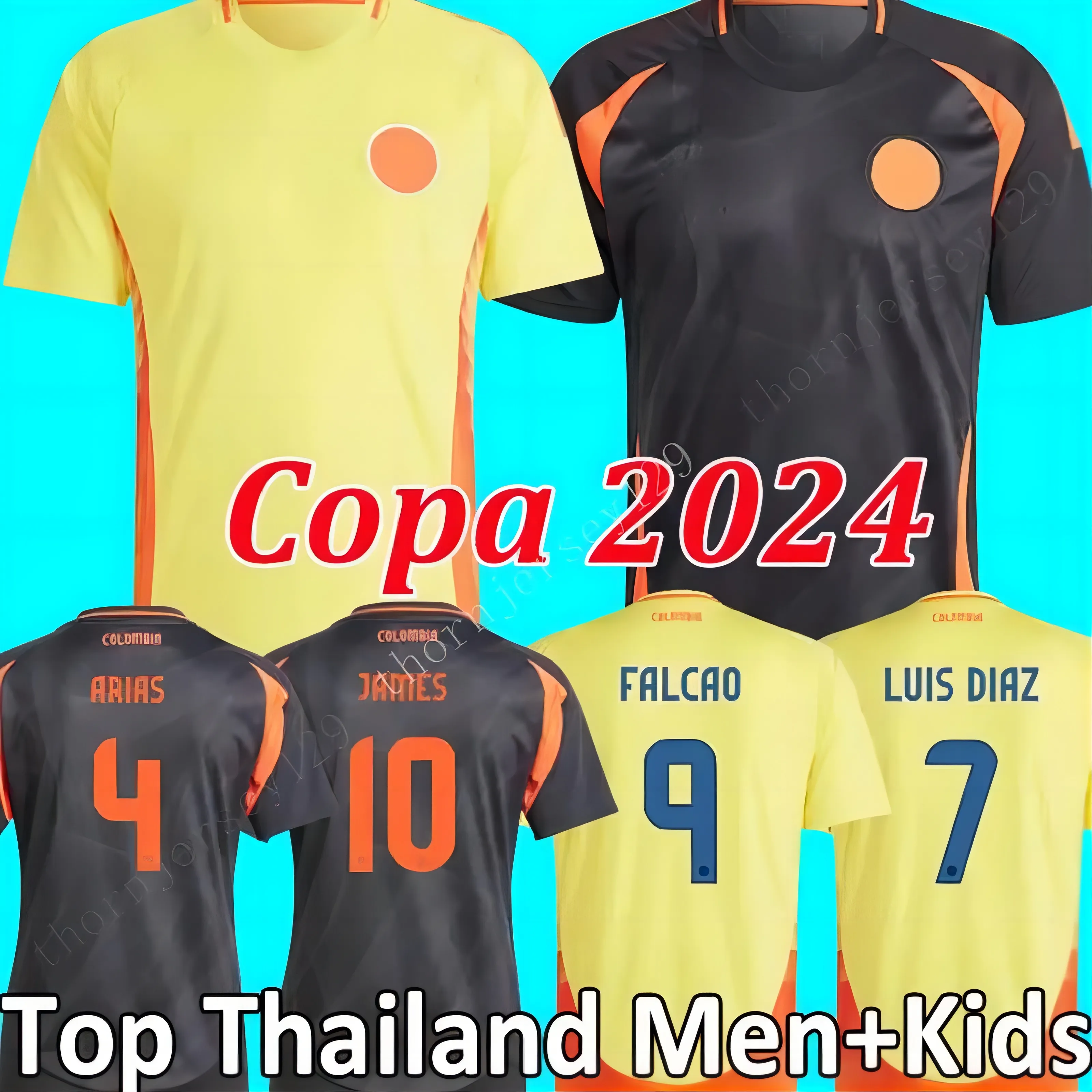 24 25t shirt Colombia Football Jersey Children's Suit 2024 2025 Colombia National Team Football Jersey Home Away Suit Vest 2024 America's Cup