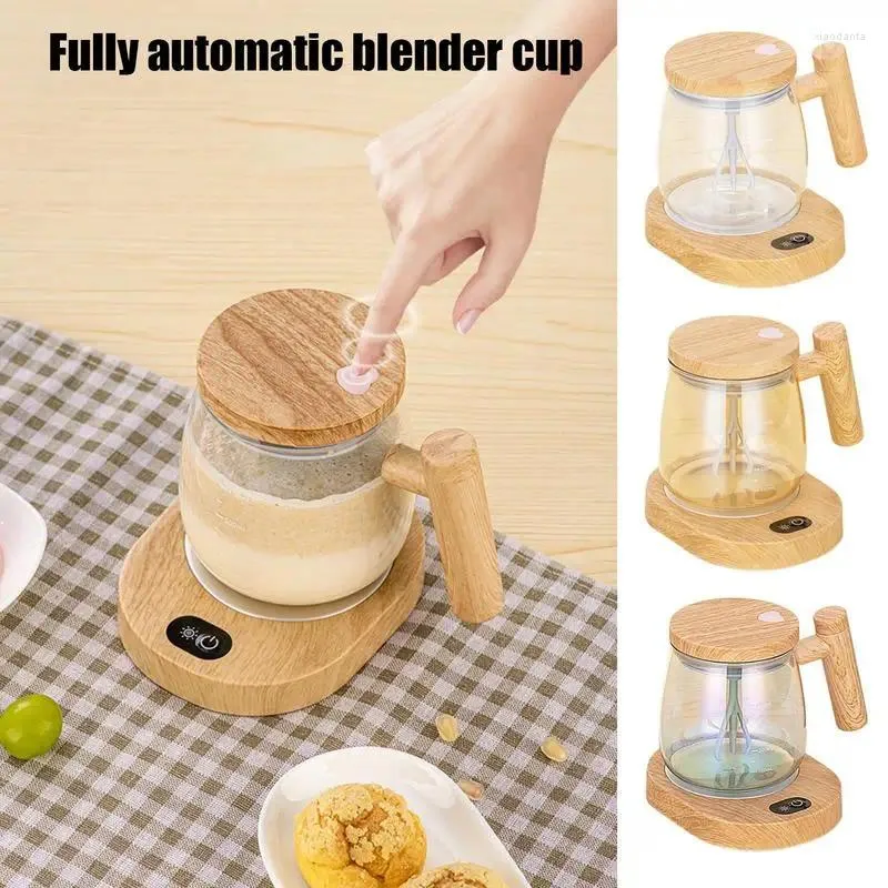 Mugs Portable Electric Stirring Coffee Mug 400ML Self Mixing Cup High Speed With Lid Rechargeable Glass Fully Automatic