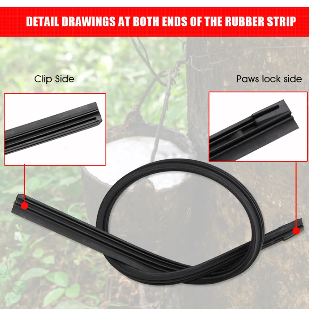 Ultimate Styling 28" Front Wiper Blade Rubber Refill Inserts – Pack Of 2 – Slide On Type