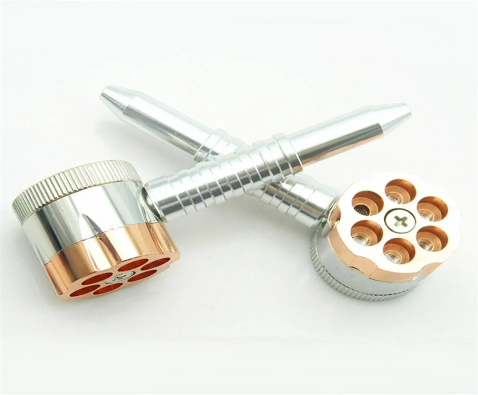 Senaste design Six Shooter Pipe with the Grinder Reting Pipe Tobacco Pipe and Herb Grinder Herbs Grinder Retail3275930